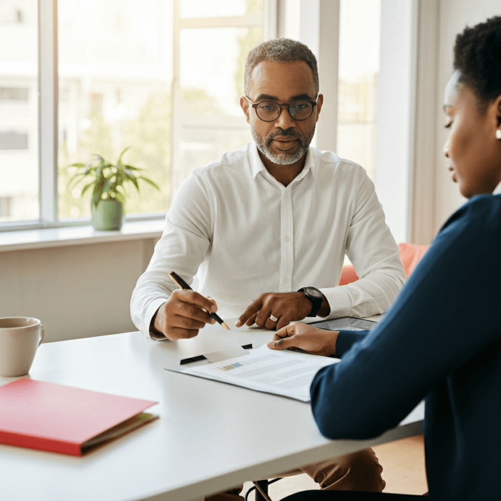 Accountant meeting with a client